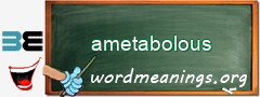 WordMeaning blackboard for ametabolous